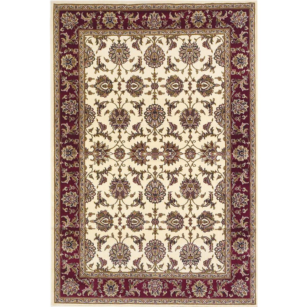 KAS 7312 Cambridge 7 Ft. 7 In. Octagon Rug in Ivory/Red